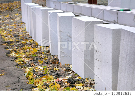 Cellular aerated concrete blocks, ready to lay bricks 133912635