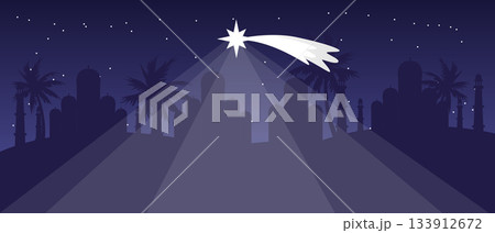 Bright Star of Bethlehem in the Night Sky Nativity Background Bright Star of Bethlehem in the Night Sky Nativity Background 133912672