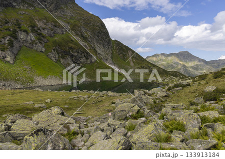 Unterer Alpsee near Grasjochbahn in Montafon, Vorarlberg, Austria 133913184