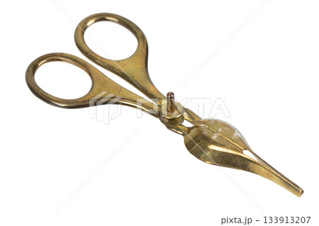 Antique brass candle candle wick trimmer scissors 133913207