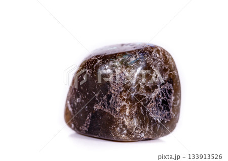 Macro mineral stone Labradorite on white background Macro mineral stone Labradorite on white background 133913526