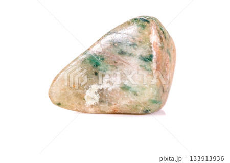 Macro mineral stone jasper on a white background 133913936