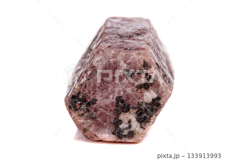 Macro mineral stone Ruby in the breed a white background 133913993