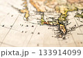 Antique Map of Asia with Focus on India and Japan 133914099