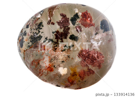 Macro mineral stone Quartz aquarium on a white background 133914136