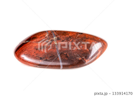 Macro mineral stone jasper on a white background 133914170