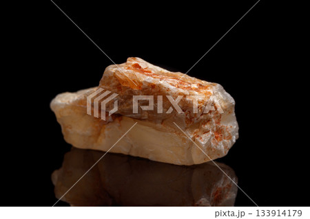 Macro mineral stone Moonstone a black background 133914179