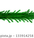 3D Realistic Christmas Garland Made of Evergreen Pine Branch with Green Needles for Decoration 133914258