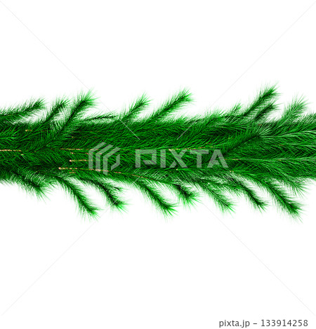 3D Realistic Christmas Garland Made of Evergreen Pine Branch with Green Needles for Decoration 3D Realistic Christmas Garland Made of Evergreen Pine Branch with Green Needles for Decoration 133914258