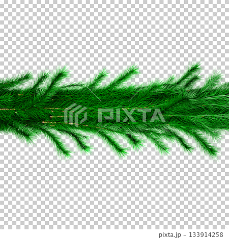 3D Realistic Christmas Garland Made of Evergreen Pine Branch with Green Needles for Decoration 3D Realistic Christmas Garland Made of Evergreen Pine Branch with Green Needles for Decoration 133914258