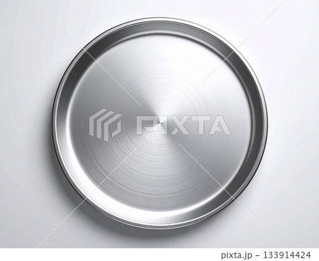 Presentation. Metal tray isolated on white background. Serving plate. Top view. Presentation. Metal tray isolated on white background. Serving plate. Top view. 133914424