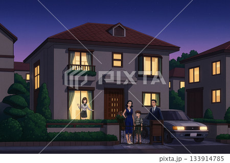夜のモダン住宅 夜のモダン住宅 133914785