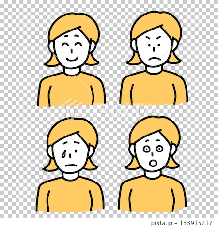 Various facial expressions of women 133915217