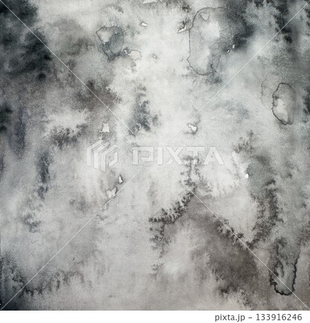 Beautiful grey, indigo Watercolor Background. Watercolor pastel texture of smoke, fog, winter, water, sky. Hand drawn illustration isolated on background. Party invitation, birthday celebration, for 133916246