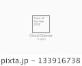 Demonstrating color of 2026 year. Cloud Dancer. White background with text color of the year 2026 133916738