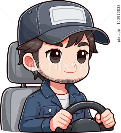 運転している男性のイラスト 133916832