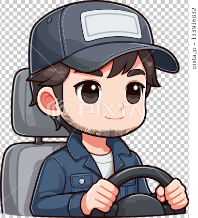 運転している男性のイラスト 133916832