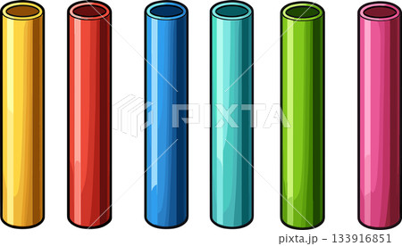 いろんな色のバトンのイラスト 133916851