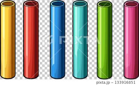 いろんな色のバトンのイラスト 133916851