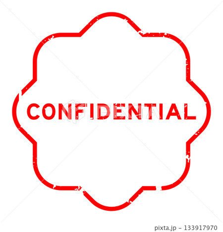 Grunge red confidential word square rubber seal stamp on white background 133917970