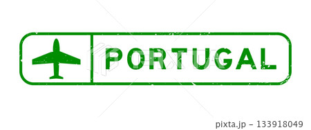 Grunge green portugal word with plane icon square rubber seal stamp on white background Grunge green portugal word with plane icon square rubber seal stamp on white background 133918049