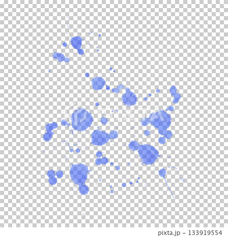 Watercolor splashes of blue azure color, background, handmade digital illustration on white background. Element for design in printing, packaging, textile, wallpaper. 133919554