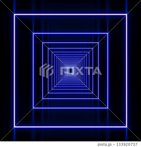 Blue modern lighting with interior empty space, 3d rendering sci-fi concept 133920737