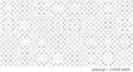 Pale blue pattern background of snowflake tiles (Scandinavian style, winter material) 133921089