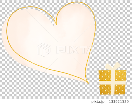 Illustration of a golden gift and heart 133921529