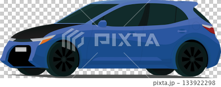 Sports hatchback angled front side view 133922298