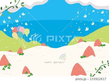 ストロベリーケーキメッセージカード 133922617