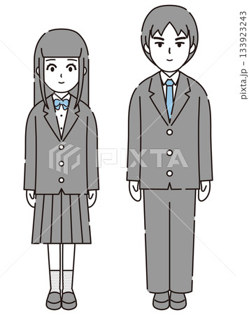 制服を着た学生のイラストセット7 制服を着た学生のイラストセット7 133923243
