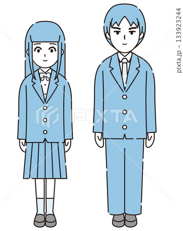 制服を着た学生のイラストセット6 133923244