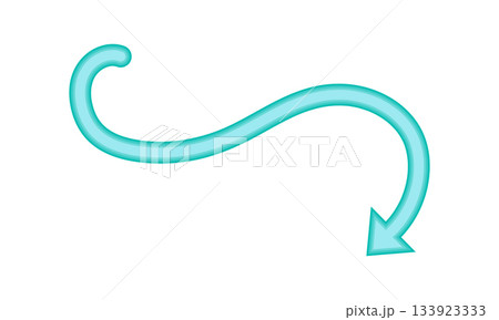 Turquoise Wavy Downward Arrow Graphic for Direction and Flow Design Turquoise Wavy Downward Arrow Graphic for Direction and Flow Design 133923333