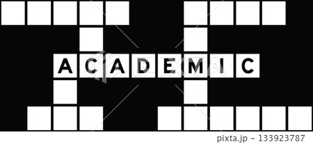 Alphabet letter in word academic on crossword puzzle background 133923787