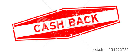 Grunge red cash back word hexagon rubber seal stamp on white background 133923789