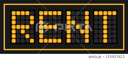 Orange color led banner in word rent on black background Orange color led banner in word rent on black background 133923821