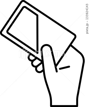 カード,交通系ICカードで決済する編集可能な線画イメージイラストアイコン2 133924143