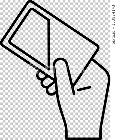 カード,交通系ICカードで決済する編集可能な線画イメージイラストアイコン2 133924143