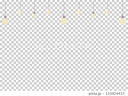 懸掛式燈泡和星形邊框風格的向量圖 133924415