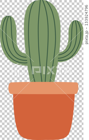 Cute Saguaro Cactus in Terracotta Pot Flat Design Illustration Cute Saguaro Cactus in Terracotta Pot Flat Design Illustration 133924796