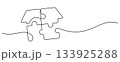 puzzle home icon shape continuous line drawing 133925288