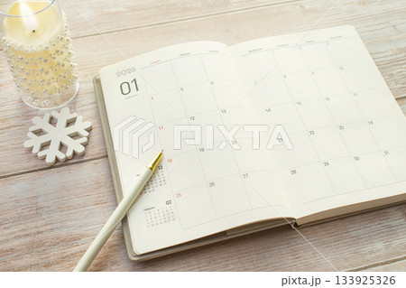2026 Korean January Calendar with copy space 2026 Korean January Calendar with copy space 133925326