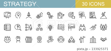ビジネス　戦略　ラインアイコンセット 133925371
