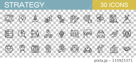 ビジネス　戦略　ラインアイコンセット 133925371