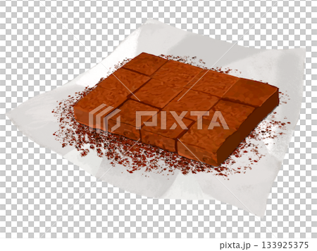 12 pieces of raw chocolate (with cocoa powder) with paper liner 133925375