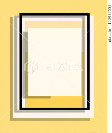 黄色い背景のミニマルフレームデザイン｜シンプル・モダン・ポスター風イラスト 133925555