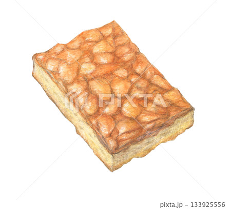 フロランタン　フランス伝統菓子　水彩色鉛筆イラスト 133925556