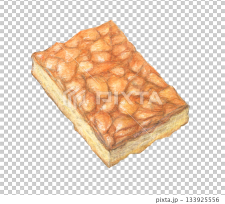 Florentine, a traditional French pastry, watercolor and colored pencil illustration 133925556