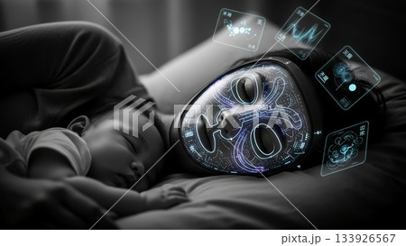 未来の眠り、AIが見守る母子 133926567